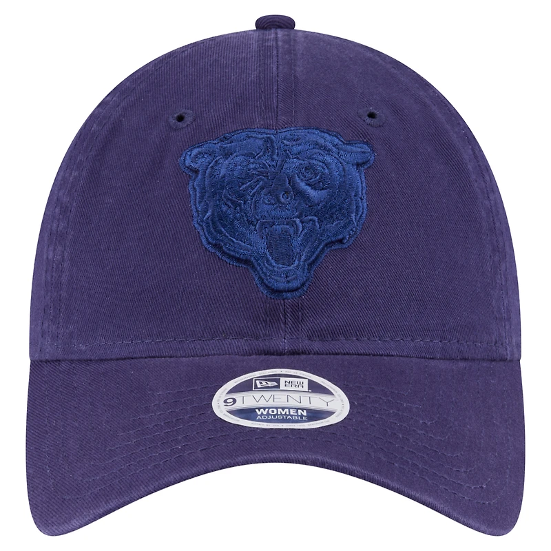 Casquette ajustable 9TWENTY Chicago Bears bleu marine New Era pour femme
