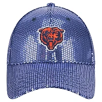 Casquette ajustable 9FORTY à paillettes bleu marine pour femme New Era Chicago Bears