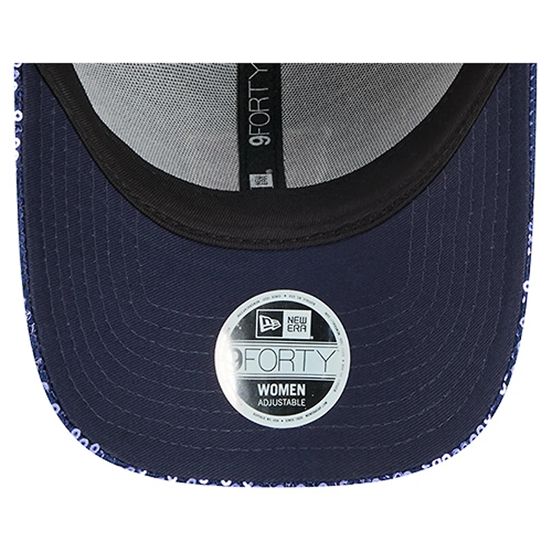 Casquette ajustable 9FORTY à paillettes bleu marine pour femme New Era Chicago Bears
