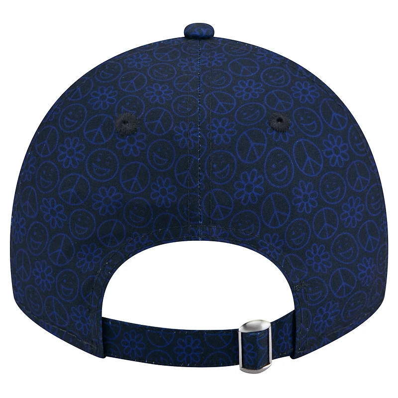 Casquette réglable bleu marine Chicago Bears Smiley 9TWENTY pour femme