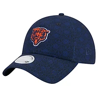 Casquette réglable bleu marine Chicago Bears Smiley 9TWENTY pour femme