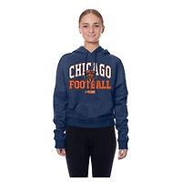 Sweat à capuche boxy rétro bleu marine Chicago Bears New Era pour femme