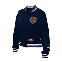 Veste polaire à boutons-pression New Era bleu marine Chicago Bears pour femme