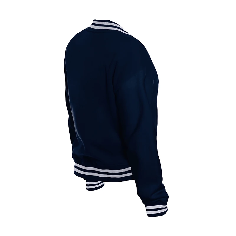 Veste polaire à boutons-pression New Era bleu marine Chicago Bears pour femme