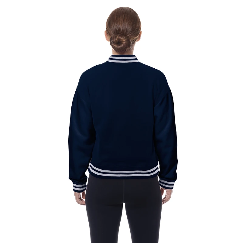 Veste polaire à boutons-pression New Era bleu marine Chicago Bears pour femme