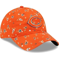 Women's New Era Orange Chicago Bears  Floral 9TWENTY Adjustable Hat