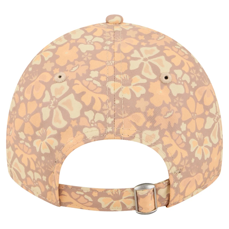 Casquette ajustable New Era 9TWENTY beige à motif floral des Chicago Bears pour femme