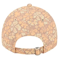 Casquette ajustable New Era 9TWENTY beige à motif floral des Chicago Bears pour femme