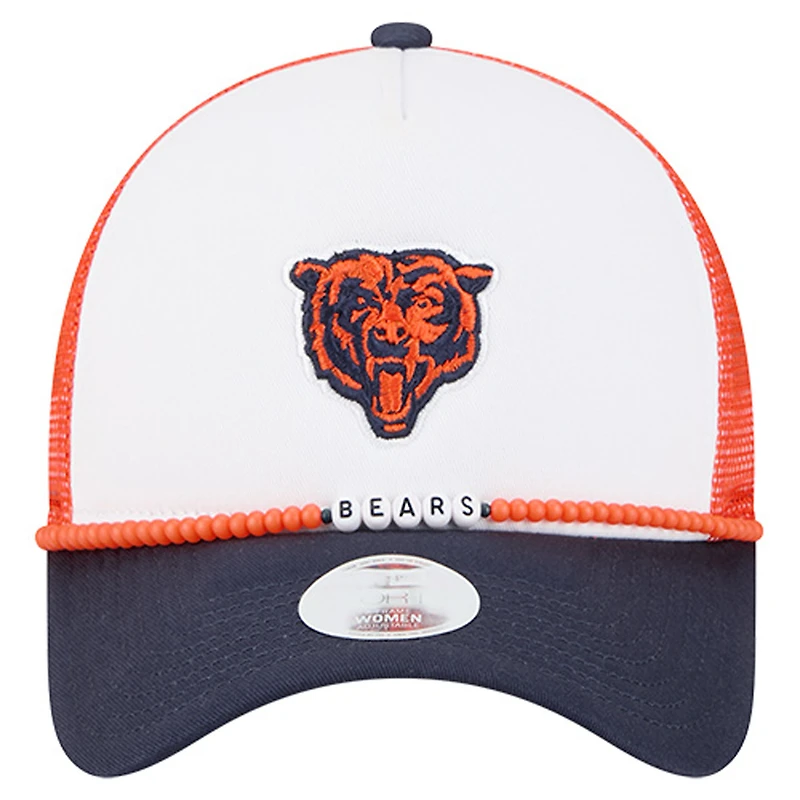 Bracelet d'amitié New Era blanc/bleu marine pour femme Chicago Bears, casquette ajustable 9FORTY