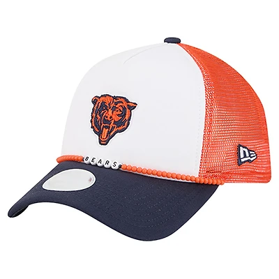 Women's New Era White/Navy Chicago Bears Friendship Bracelet 9FORTY Adjustable Hat