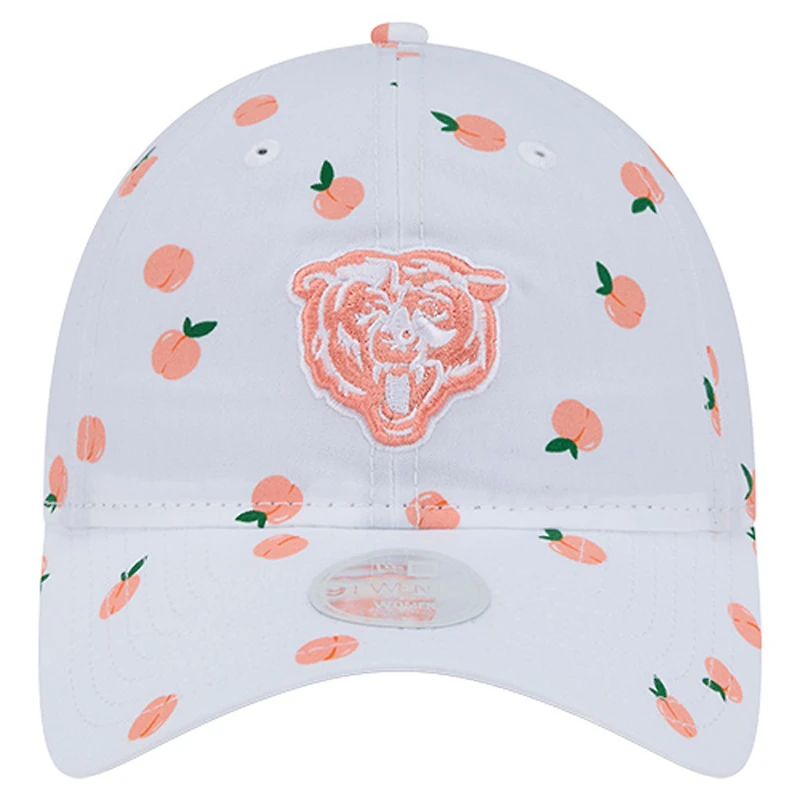 Women's New Era  White Chicago Bears Fruit Pattern 9TWENTY Adjustable Hat