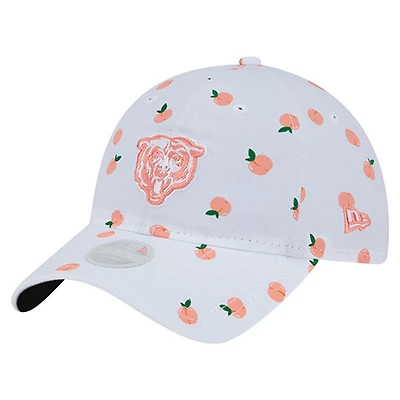 Casquette ajustable 9TWENTY blanche à motif de fruits des Chicago Bears de New Era pour femme