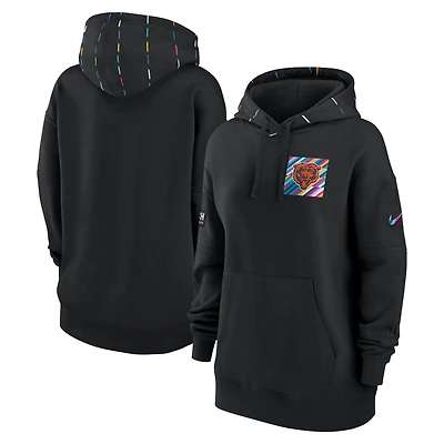 Women's Nike Black Chicago Bears 2023 NFL Crucial Catch Club Pullover Hoodie