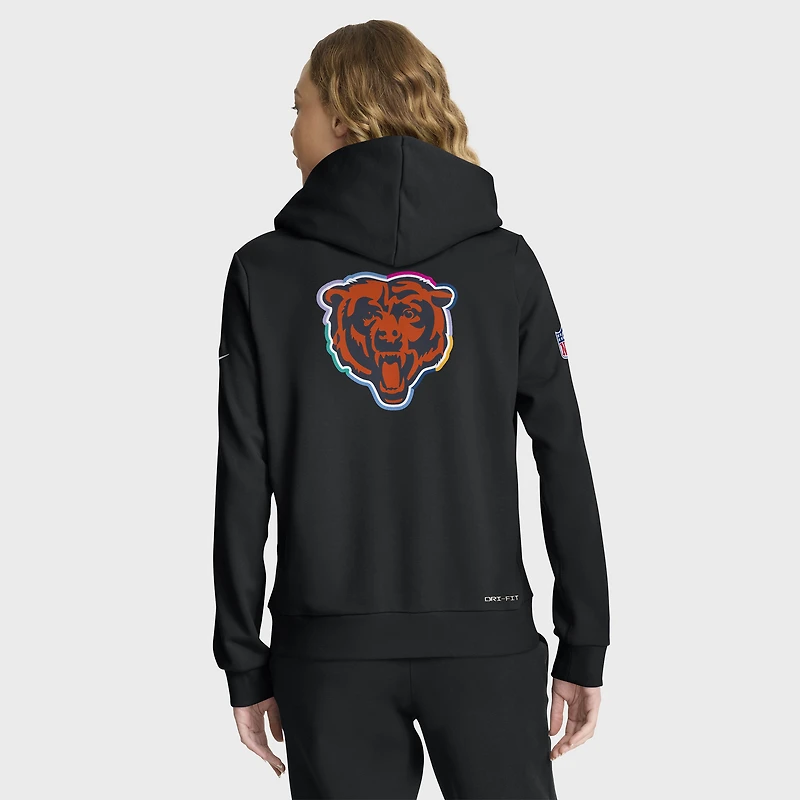 Women's Nike Black Chicago Bears 2025 NFL Crucial Catch Sideline Standard Issue Dri-FIT Hoodie