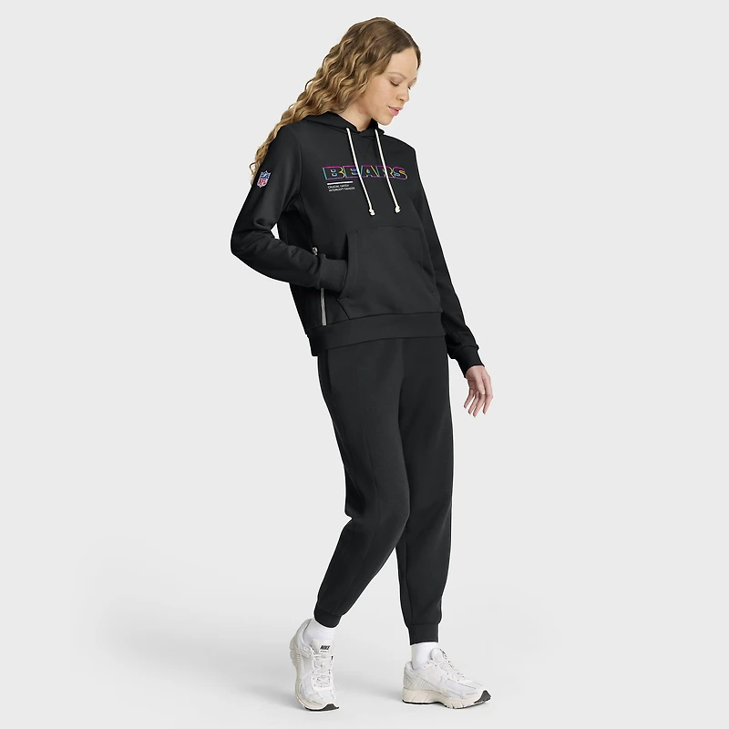 Women's Nike Black Chicago Bears 2025 NFL Crucial Catch Sideline Standard Issue Dri-FIT Hoodie