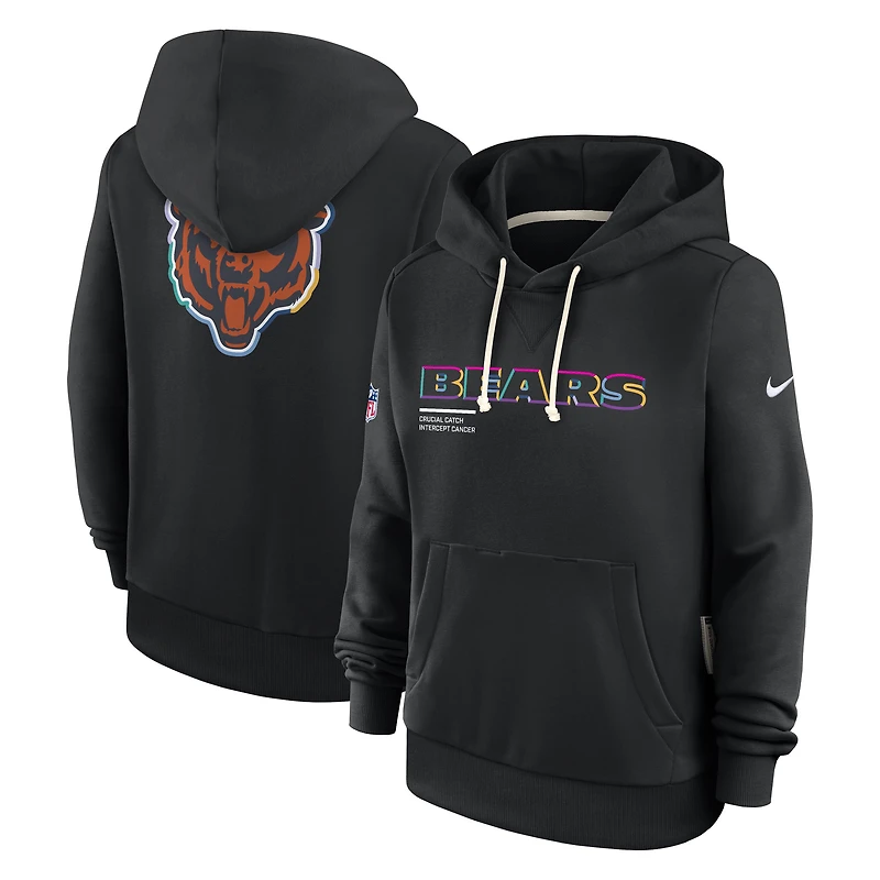 Women's Nike Black Chicago Bears 2025 NFL Crucial Catch Sideline Standard Issue Dri-FIT Hoodie
