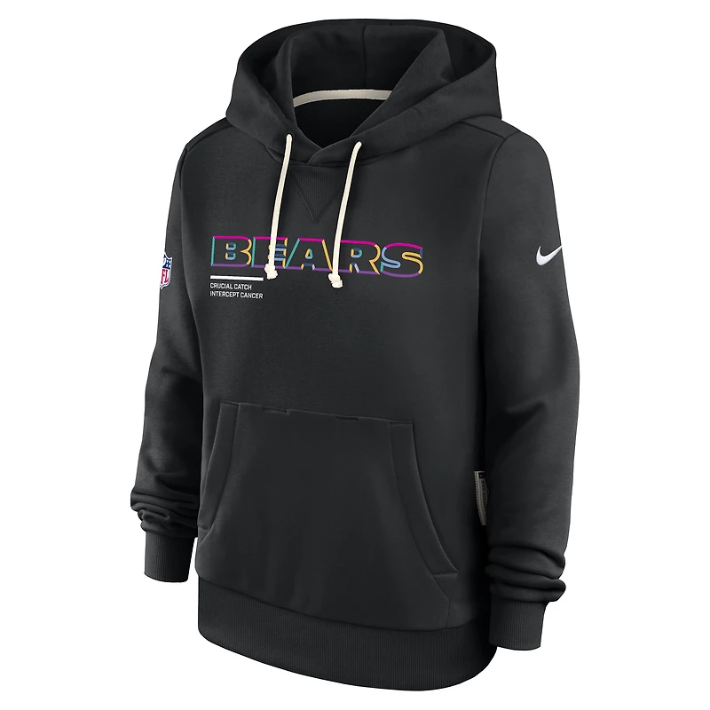 Women's Nike Black Chicago Bears 2025 NFL Crucial Catch Sideline Standard Issue Dri-FIT Hoodie