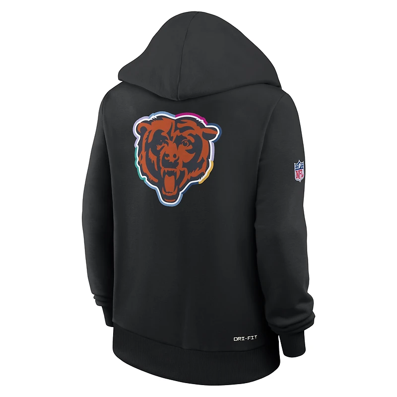 Women's Nike Black Chicago Bears 2025 NFL Crucial Catch Sideline Standard Issue Dri-FIT Hoodie