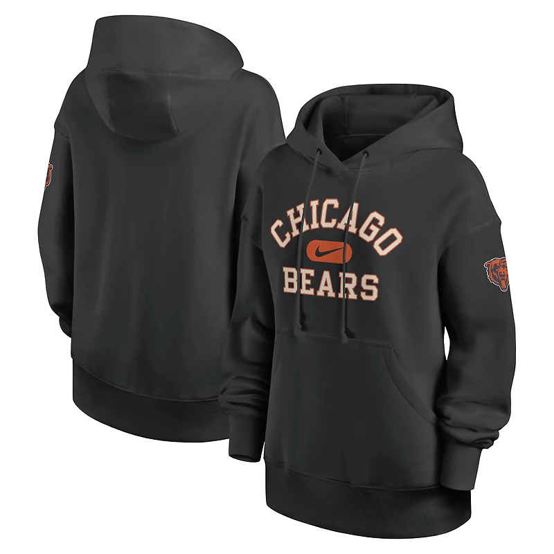 Sweat à capuche oversize Nike Chicago Bears Legacy Phoenix noir pour femme