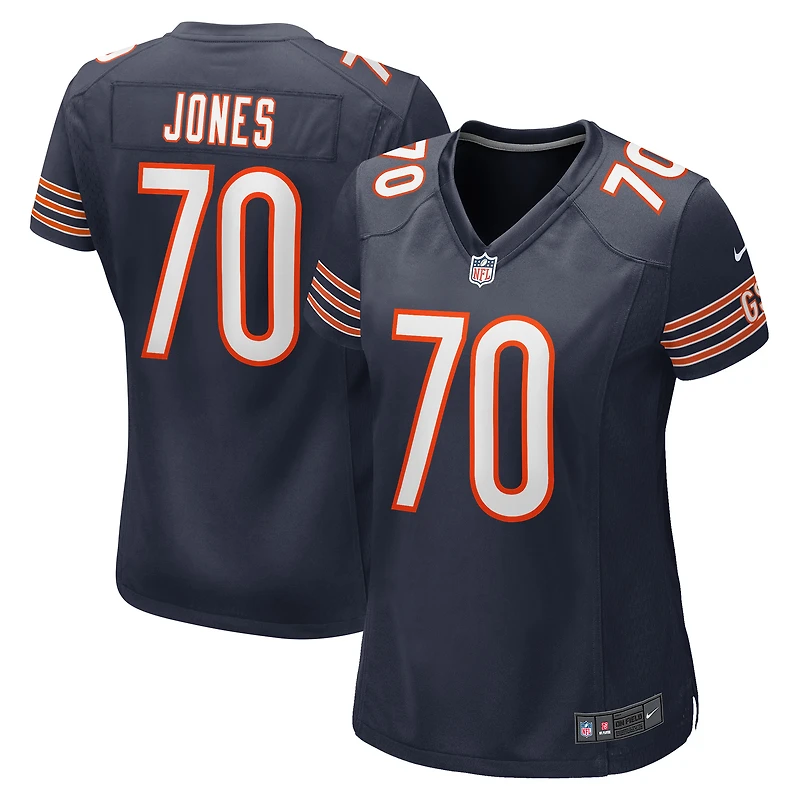 Maillot Nike Braxton Jones pour femme, bleu marine, joueur de jeu des Chicago Bears