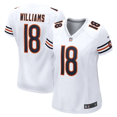 Maillot de joueur jeu Nike Caleb Williams blanc des Chicago Bears pour femme