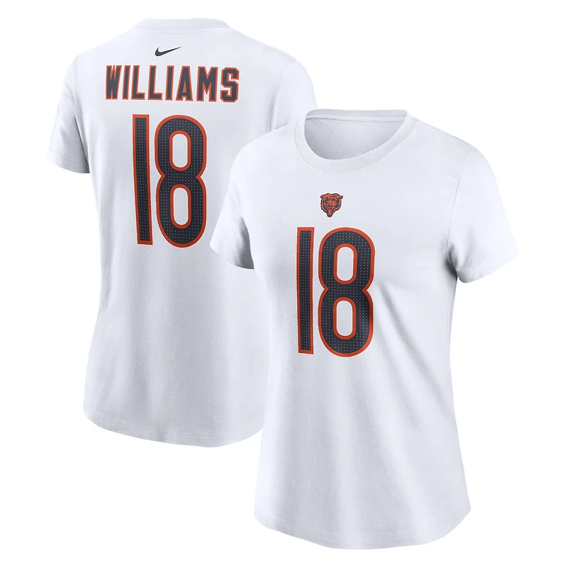 Women's Nike Caleb Williams White Chicago Bears Name & Number T-Shirt