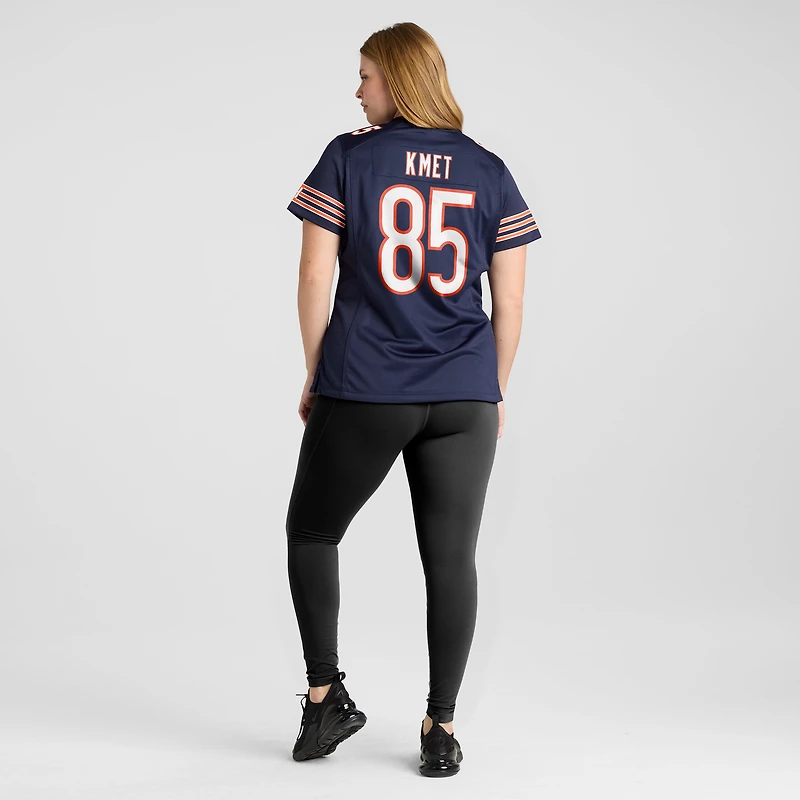 Maillot de match Nike Cole Kmet des Chicago Bears pour femme, bleu marine
