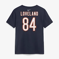 Women's Nike Colston Loveland Navy Chicago Bears Name & Number T-Shirt