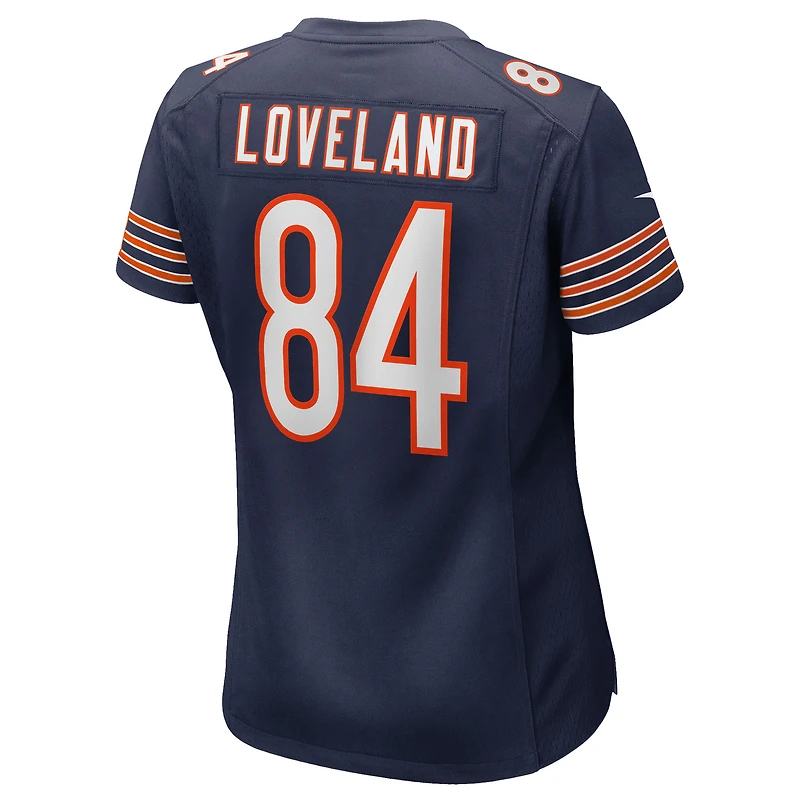 Maillot Nike Colston Loveland bleu marine pour femme des Chicago Bears