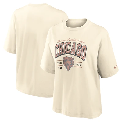 T-shirt Nike crème Chicago Bears Vintage Mod Boxy pour femme