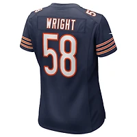 Maillot de match Nike Darnell Wright bleu marine des Chicago Bears pour femme