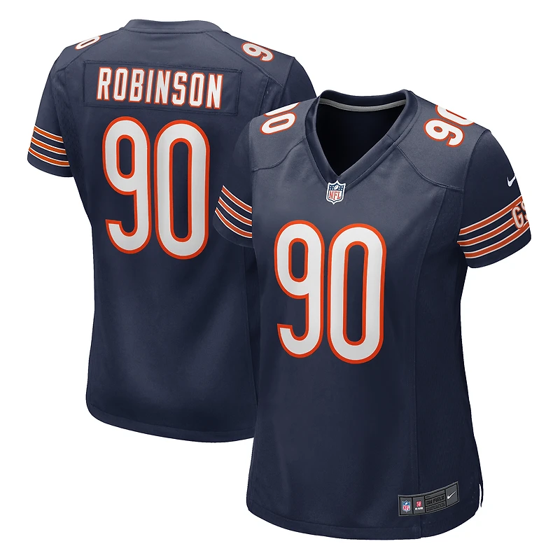Maillot de match Nike Dominique Robinson bleu marine des Chicago Bears pour femme
