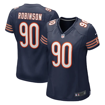 Maillot de match Nike Dominique Robinson bleu marine des Chicago Bears pour femme