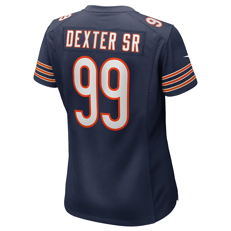 Maillot de match Nike Gervon Dexter Sr. bleu marine des Chicago Bears pour femme