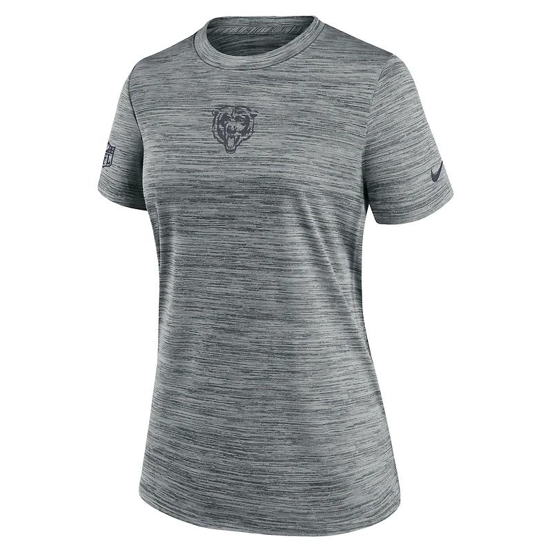 T-shirt Nike gris Chicago Bears Sideline Velocity Dri-FIT pour femme