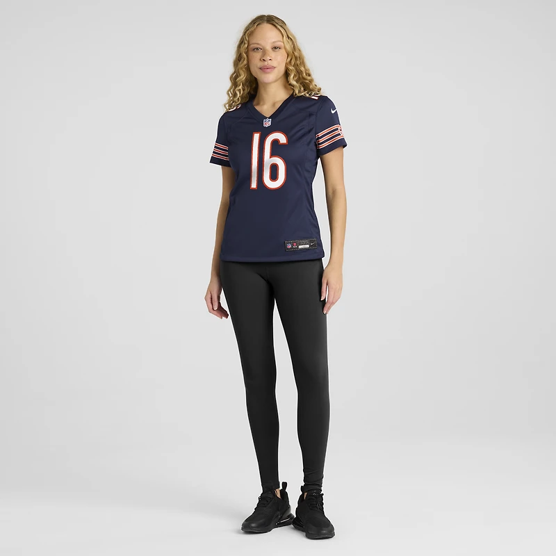 Maillot Nike Jake Moody bleu marine pour femme des Chicago Bears