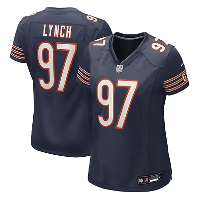 Maillot de match Nike James Lynch bleu marine des Chicago Bears pour femmes