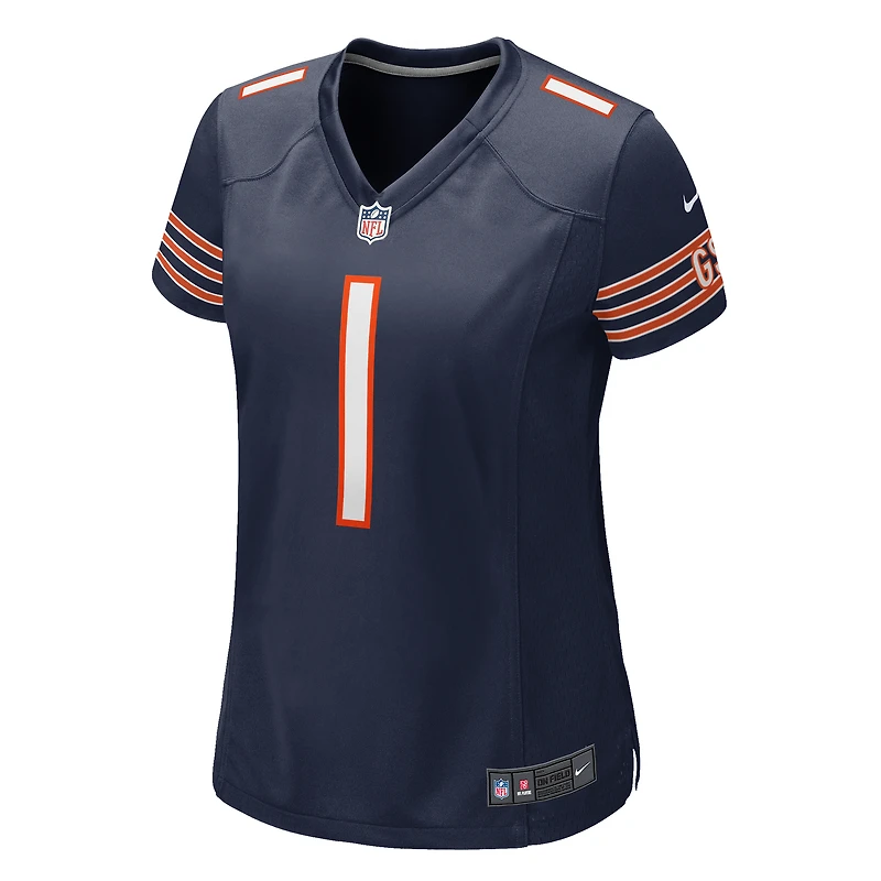 Maillot de match Nike Jaylon Johnson bleu marine des Chicago Bears pour femme