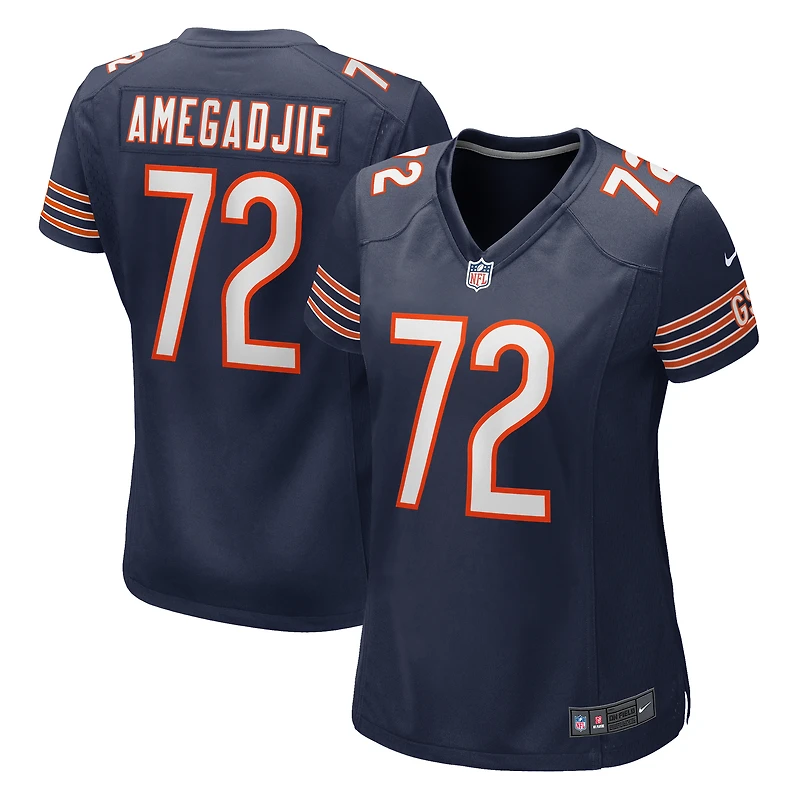 Maillot de match Nike Kiran Amegadjie bleu marine des Chicago Bears pour femme