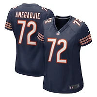 Maillot de match Nike Kiran Amegadjie bleu marine des Chicago Bears pour femme