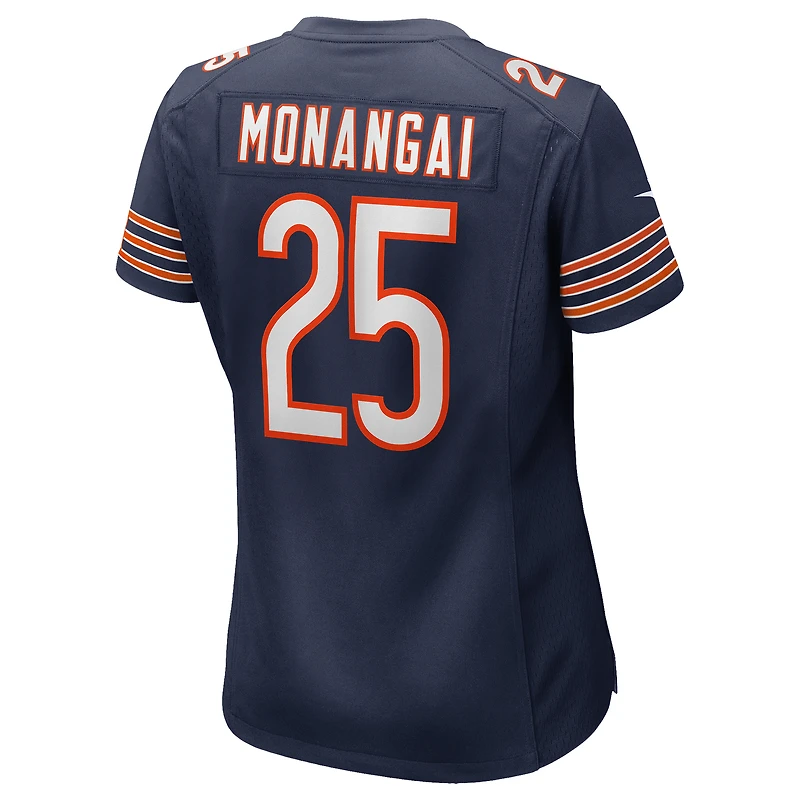 Maillot Nike Kyle Monangai bleu marine pour femme des Chicago Bears