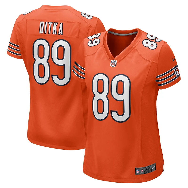Maillot de joueur retraité Nike Mike Ditka orange des Chicago Bears pour femme