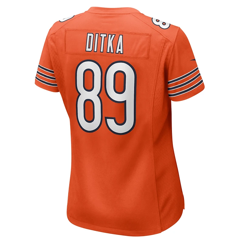 Maillot de joueur retraité Nike Mike Ditka orange des Chicago Bears pour femme