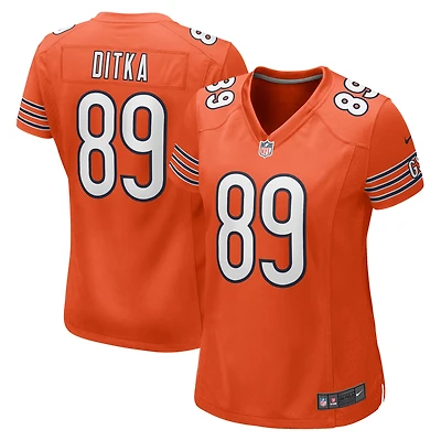 Maillot de joueur retraité Nike Mike Ditka orange des Chicago Bears pour femme
