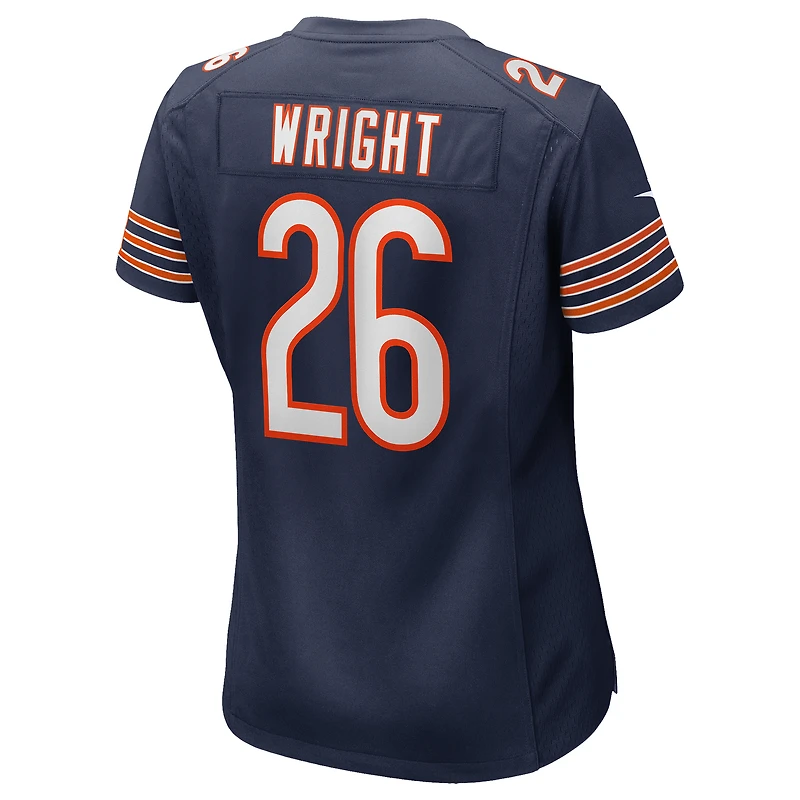 Maillot Nike Nahshon Wright bleu marine pour femme des Chicago Bears