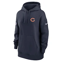 Sweat à capuche en polaire Sideline Club Nike Chicago Bears 2023 pour femme, bleu marine