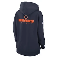 Sweat à capuche en polaire Sideline Club Nike Chicago Bears 2023 pour femme, bleu marine