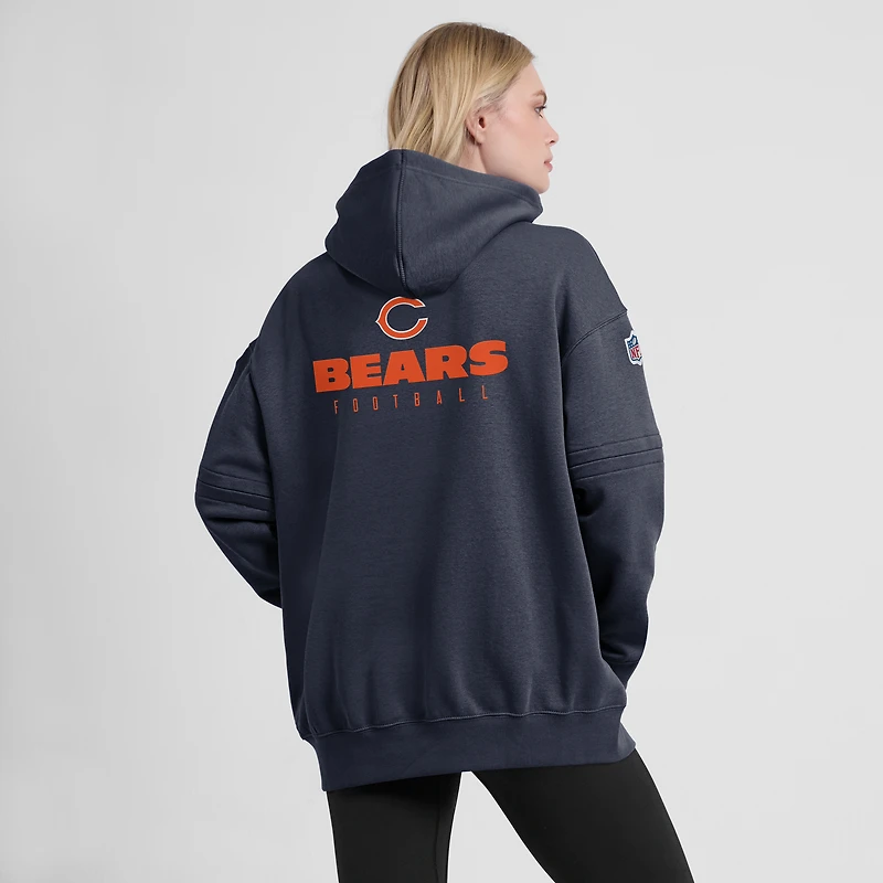 Sweat à capuche en polaire Sideline Club Nike Chicago Bears 2023 pour femme, bleu marine