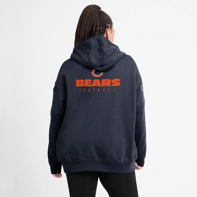 Sweat à capuche en polaire Sideline Club Nike Chicago Bears 2023 pour femme, bleu marine