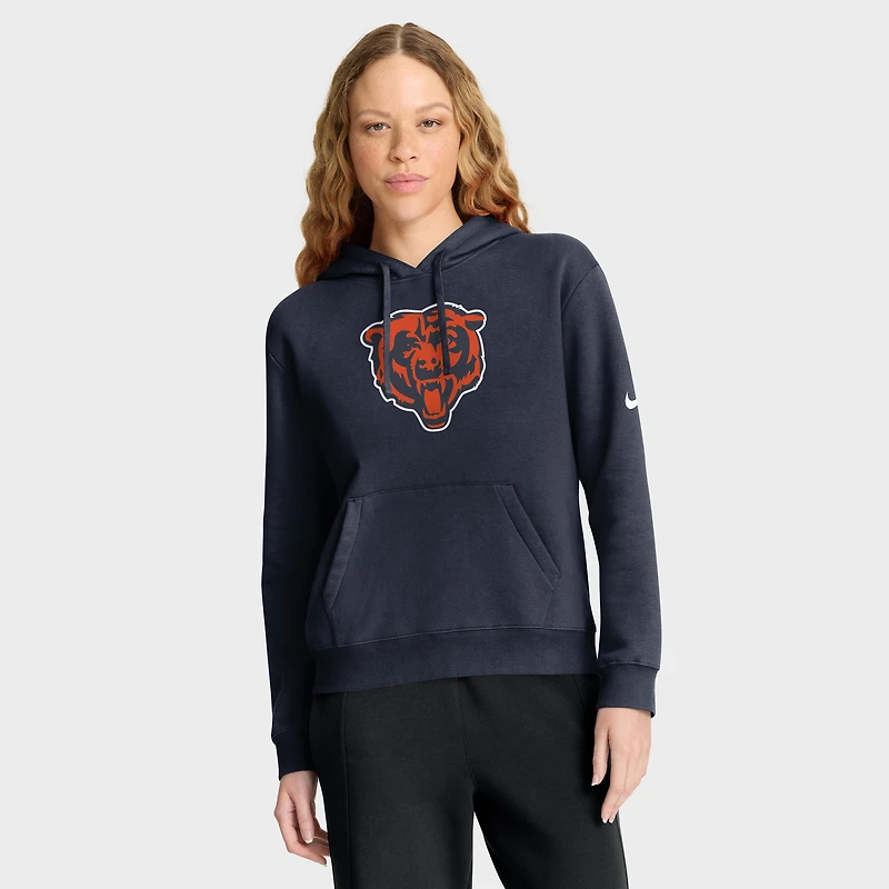 Sweat à capuche en polaire Nike Chicago Bears Club bleu marine pour femme